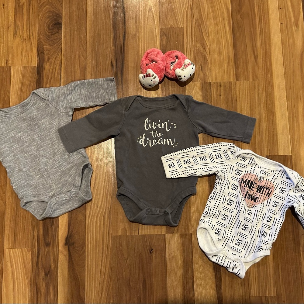 Jumping Beans Long Sleeve Tees & slippers
